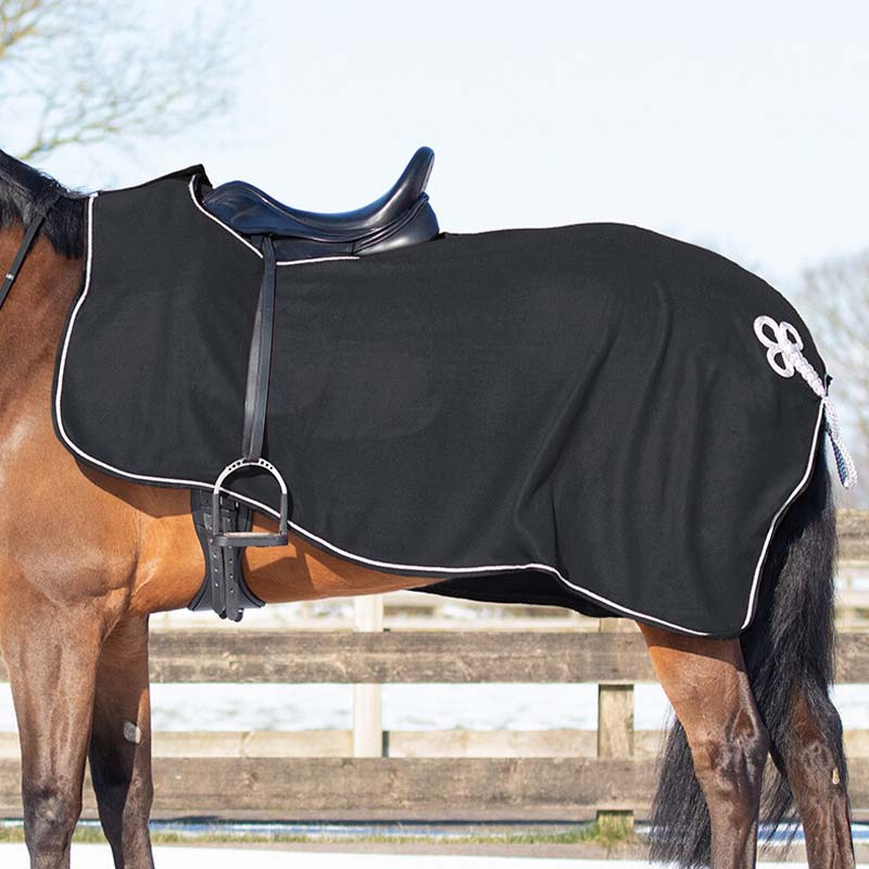 Ausreitdecke Ornament Fleece Schwarz/Silber