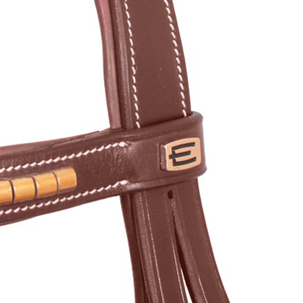 Trense Thamar E-Logo Klinker Braun/Messing