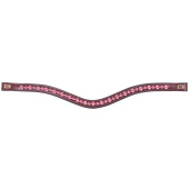 Stirnband E-Logo & Rosa/Rosa Kristalle Braun/Messing Stirnband E-Logo & Rosa/Rosa Kristalle Braun/Messing