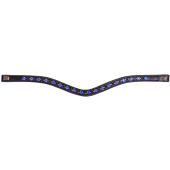 Stirnband E-Logo & Blau/Schwarz Kristalle Schwarz/Messing Stirnband E-Logo & Blau/Schwarz Kristalle Schwarz/Messing