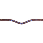 Stirnband E-Logo & Blau/Schwarz Kristalle Braun/Messing Stirnband E-Logo & Blau/Schwarz Kristalle Braun/Messing