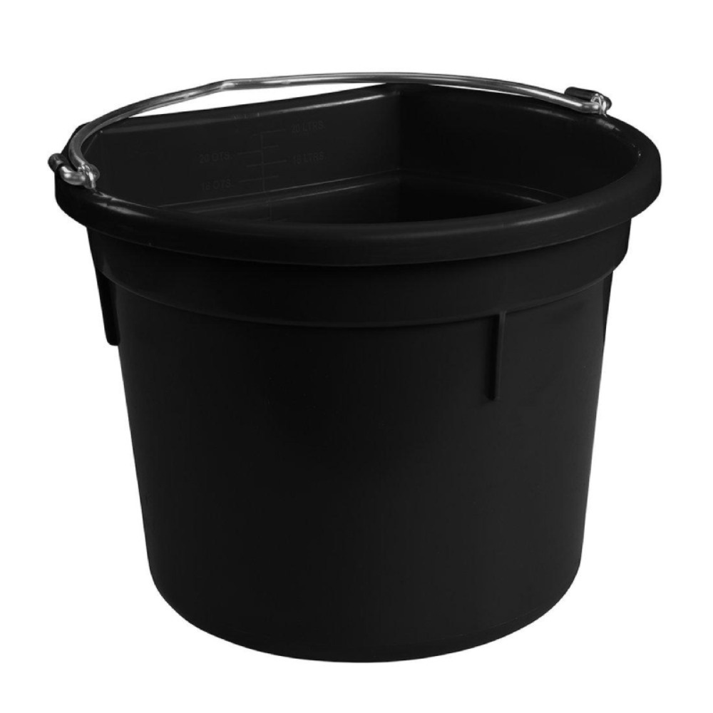 Eimer mit flacher Rückseite Schwarz