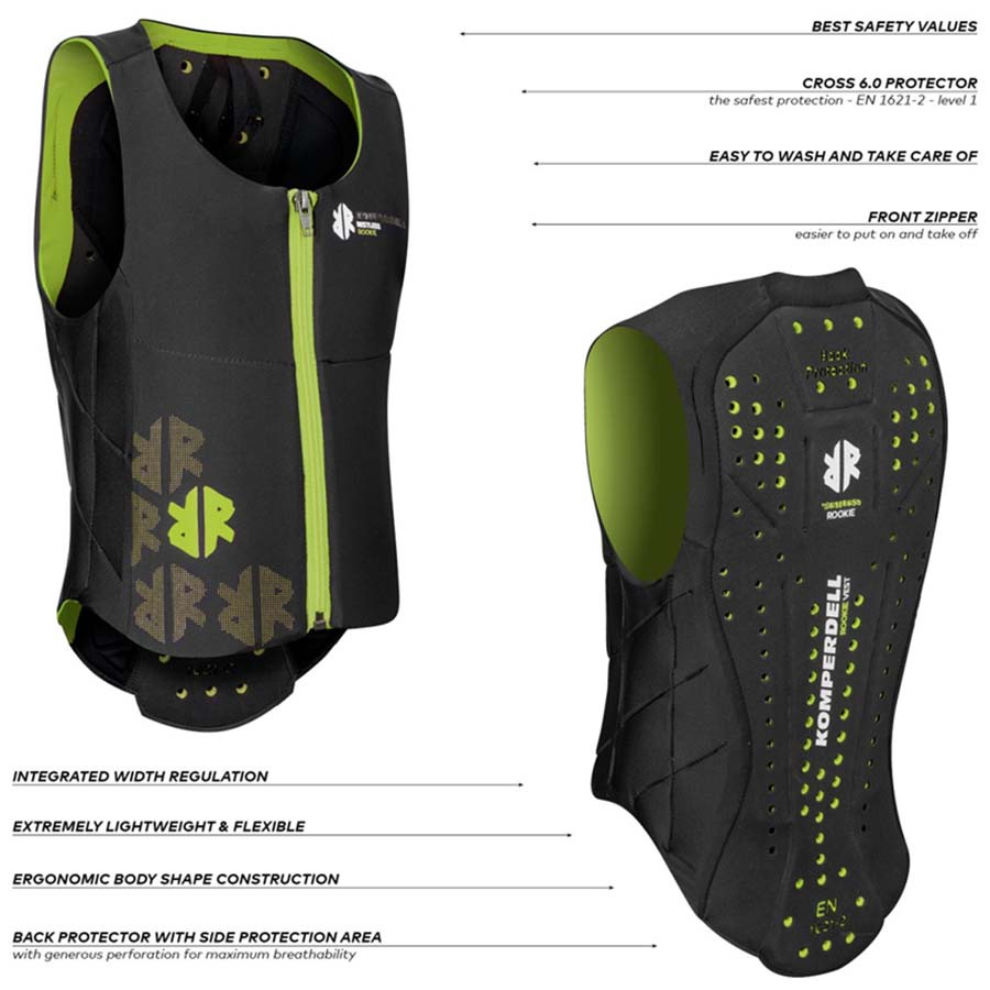 Rückenprotektor Kind/Jugend Ballistic Schwarz/Limette