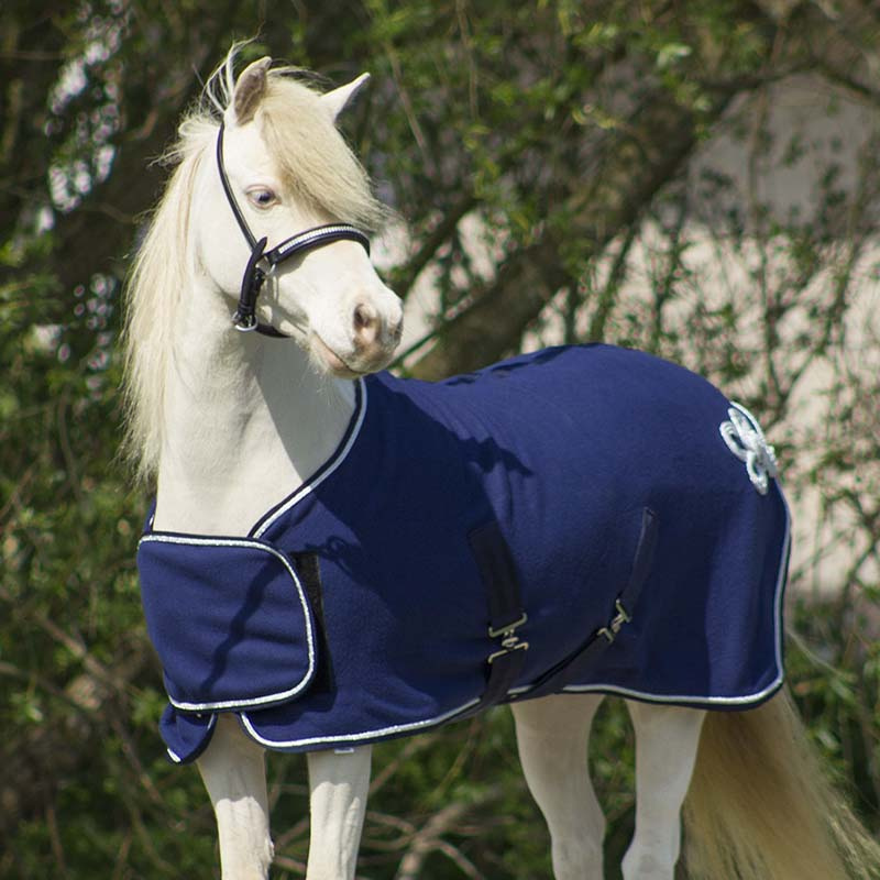 Fleecedecke Falabella Ornament Marineblau/Silber