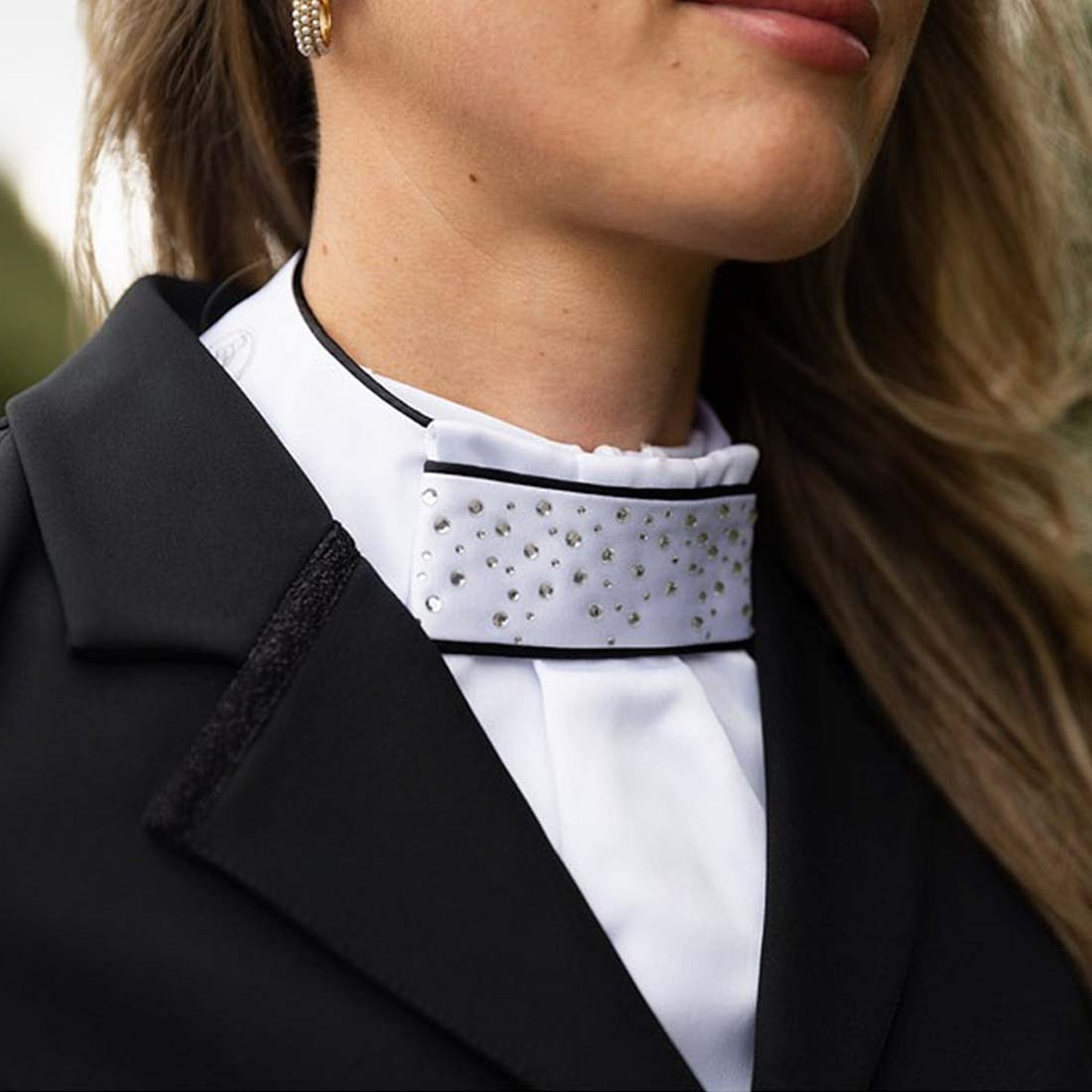 Plastron Leon Weiß/Schwarz