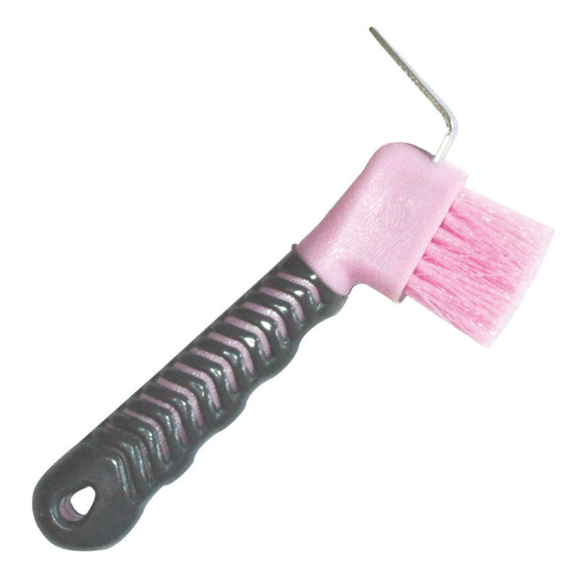 Hufkratzer mit Bürste HG Rosa/Grau