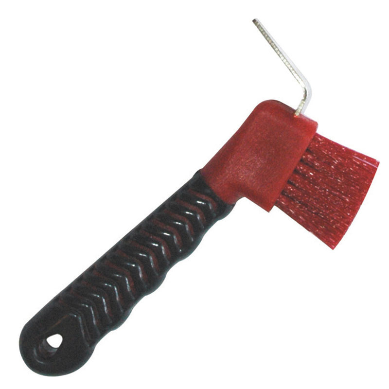 Hufkratzer mit Bürste HG Rot/Schwarz