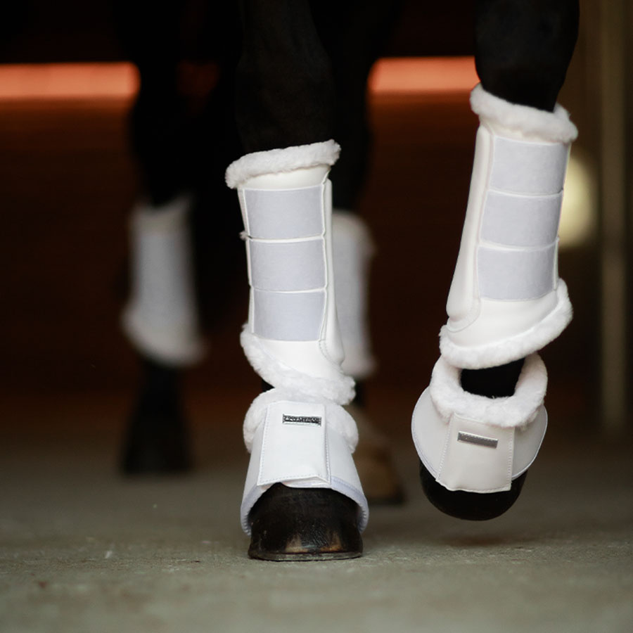 Springschoenen ES Faux Fur White Silver