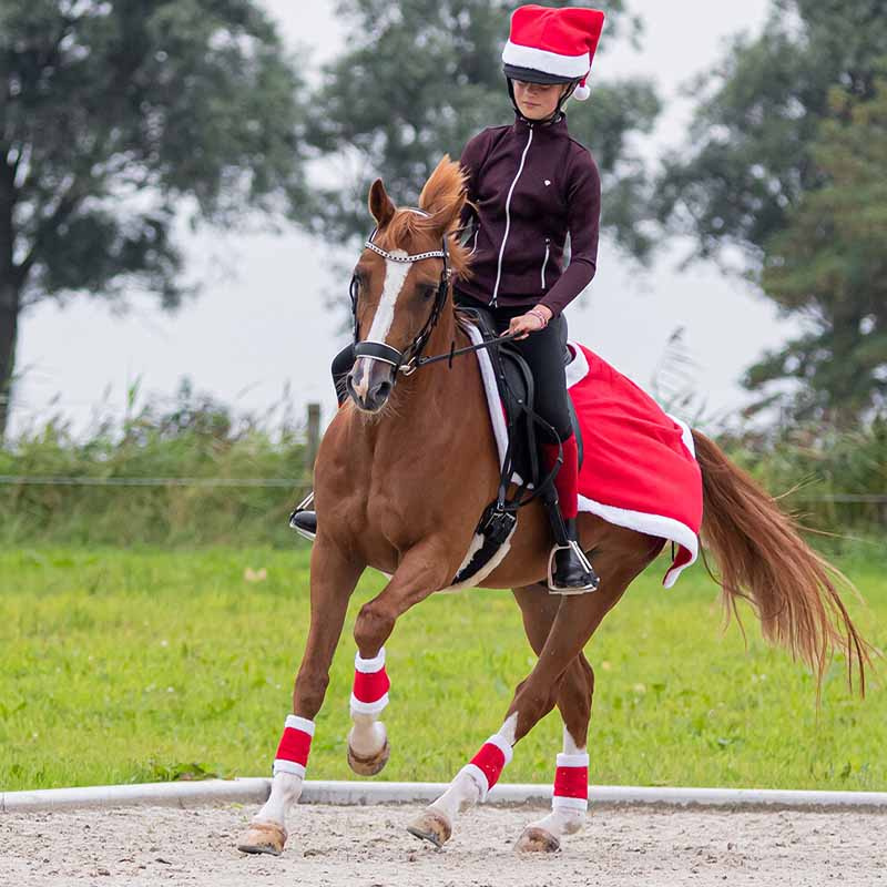 Helmüberzug Weihnachtsmütze Rot/Weiß