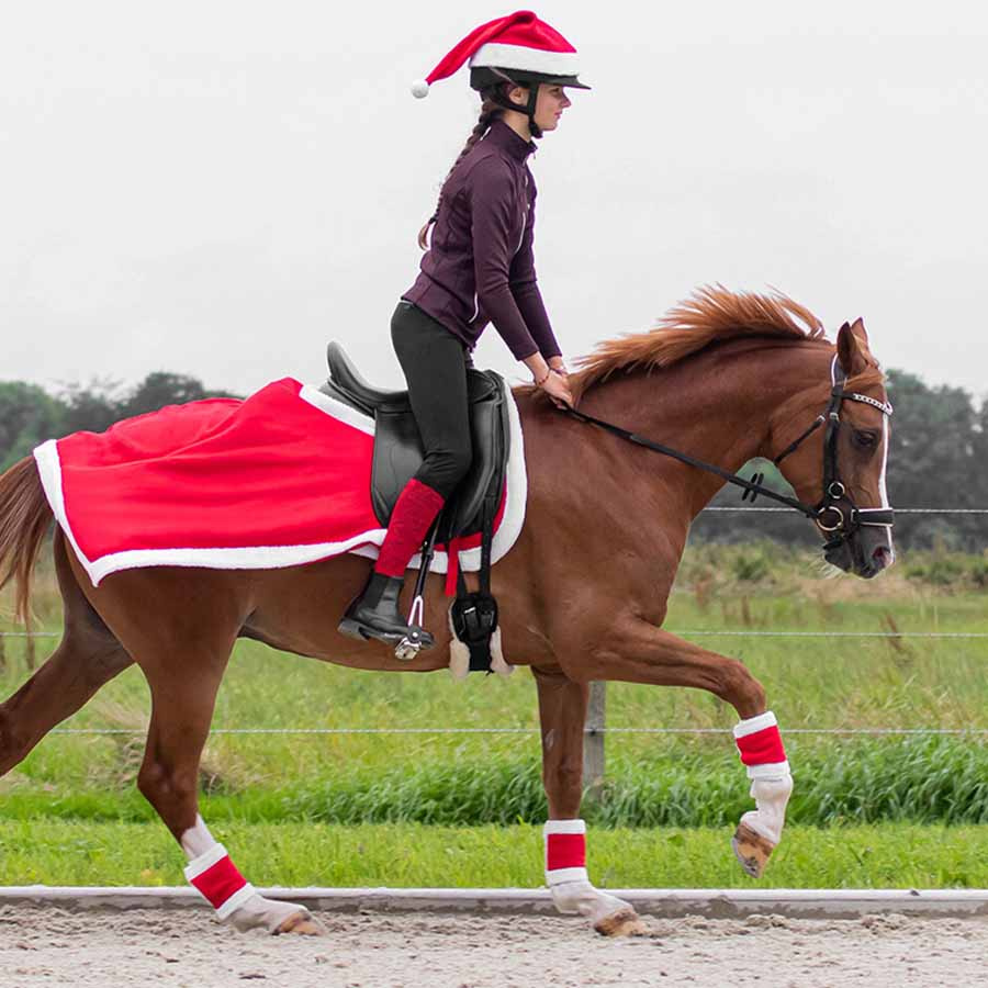 Helmüberzug Weihnachtsmütze Rot/Weiß