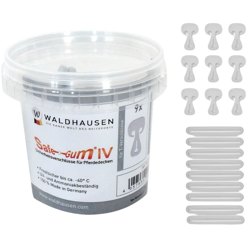 Safe-Gum Verbinder für T-Verschlüsse & Karabiner 18-pack Grau