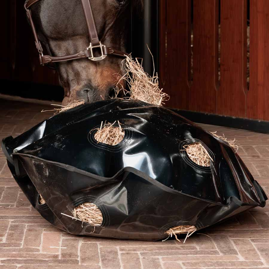 Heunetz Play & Haybag Slowfeeder Round Schwarz