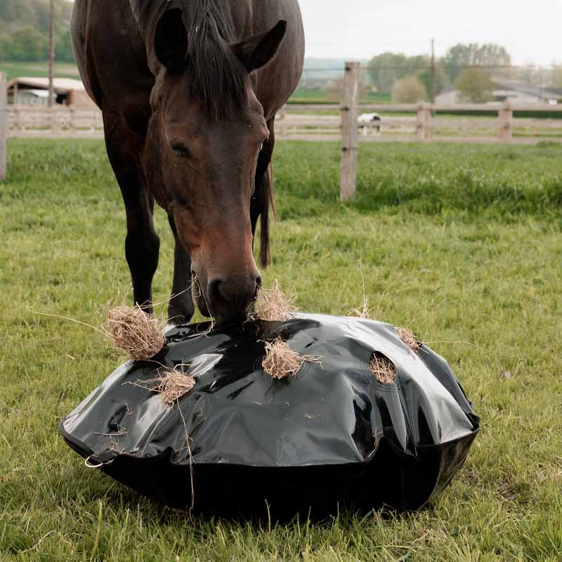 Heunetz Play & Haybag Slowfeeder Round Schwarz