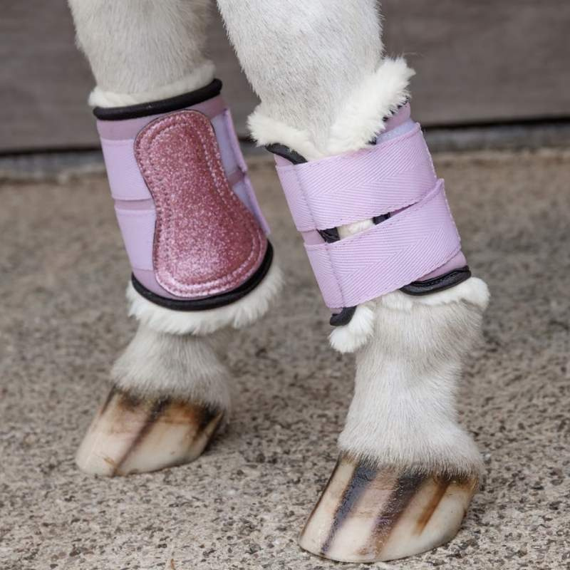 Weidegamaschen Vegan Sheepskin Unicorn Glitter Rosa Shetland