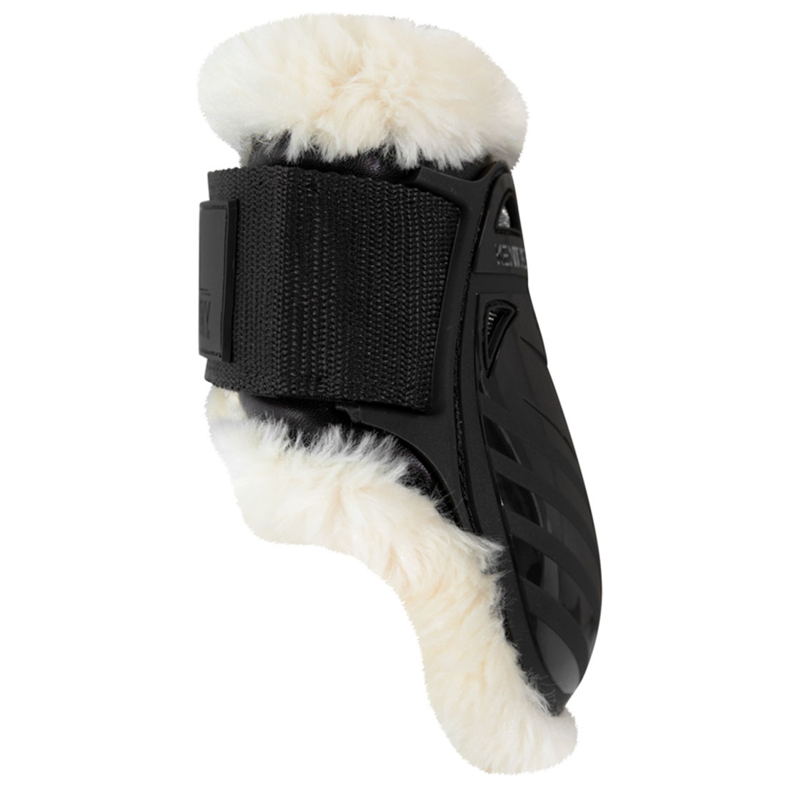 Young Horse Streichkappen Lammfell Shield Schwarz