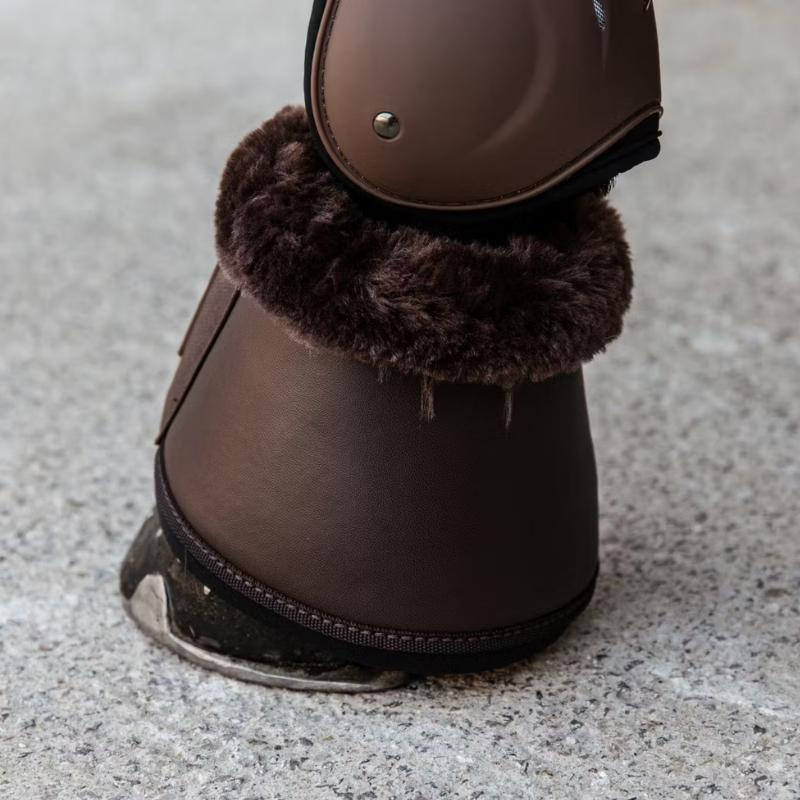 Hufglocken Kunstleder Schaffell Braun