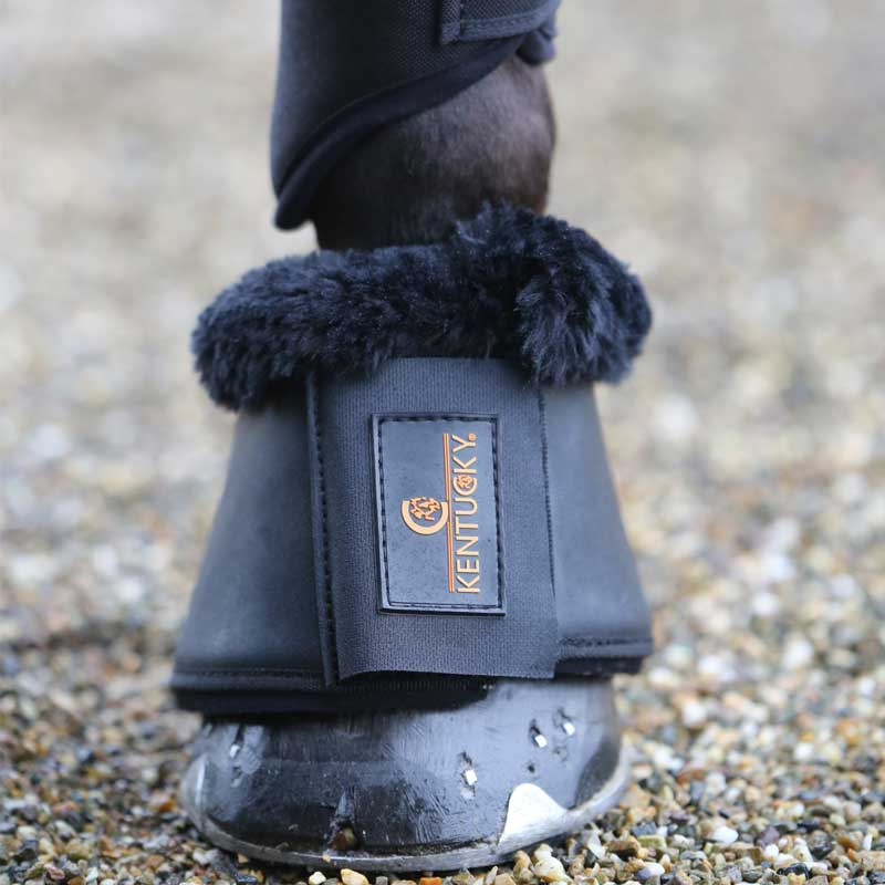 Hufglocken Kunstleder Schaffell Schwarz