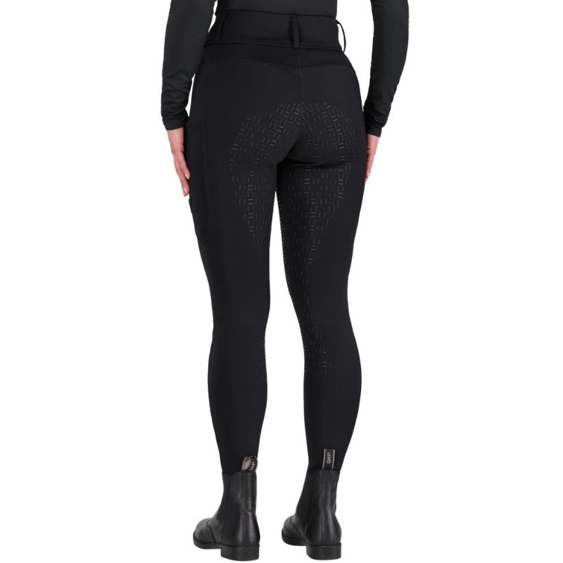 Reitleggings Valletta Full Grip Schwarz