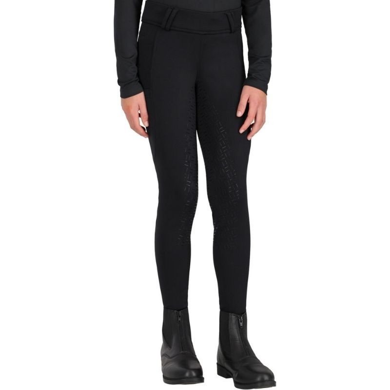 Reitleggings Kinder/Junior Valletta Full Grip Schwarz