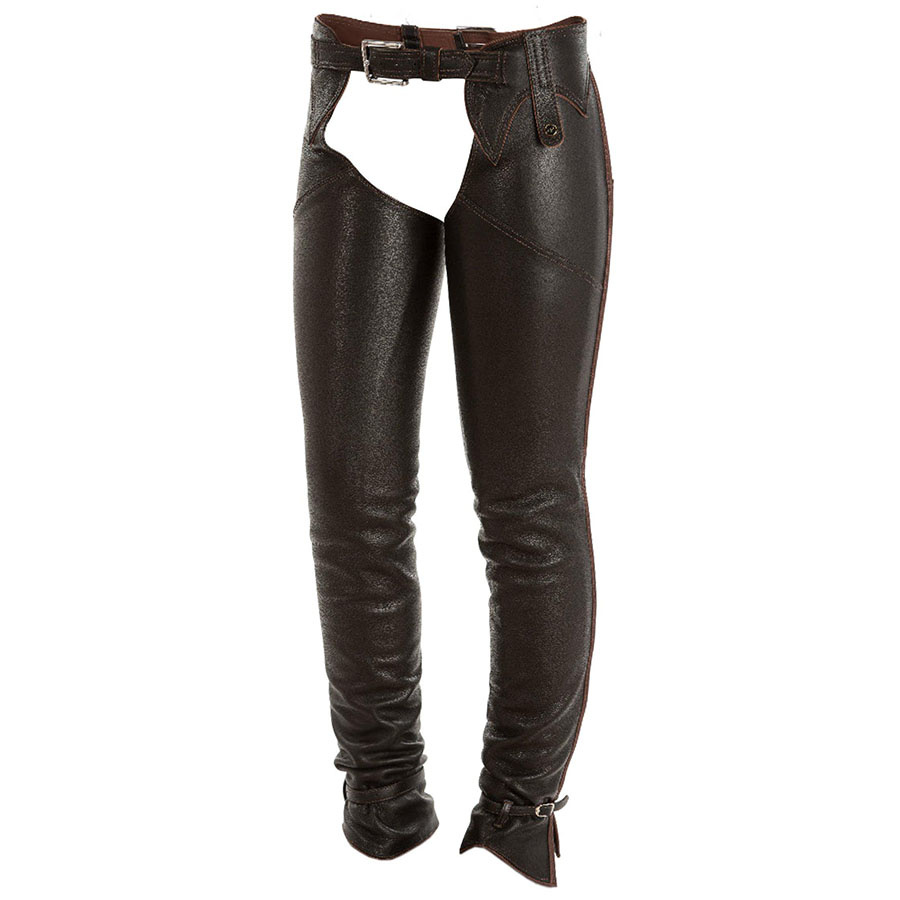 Lange Lederchaps Schwarz