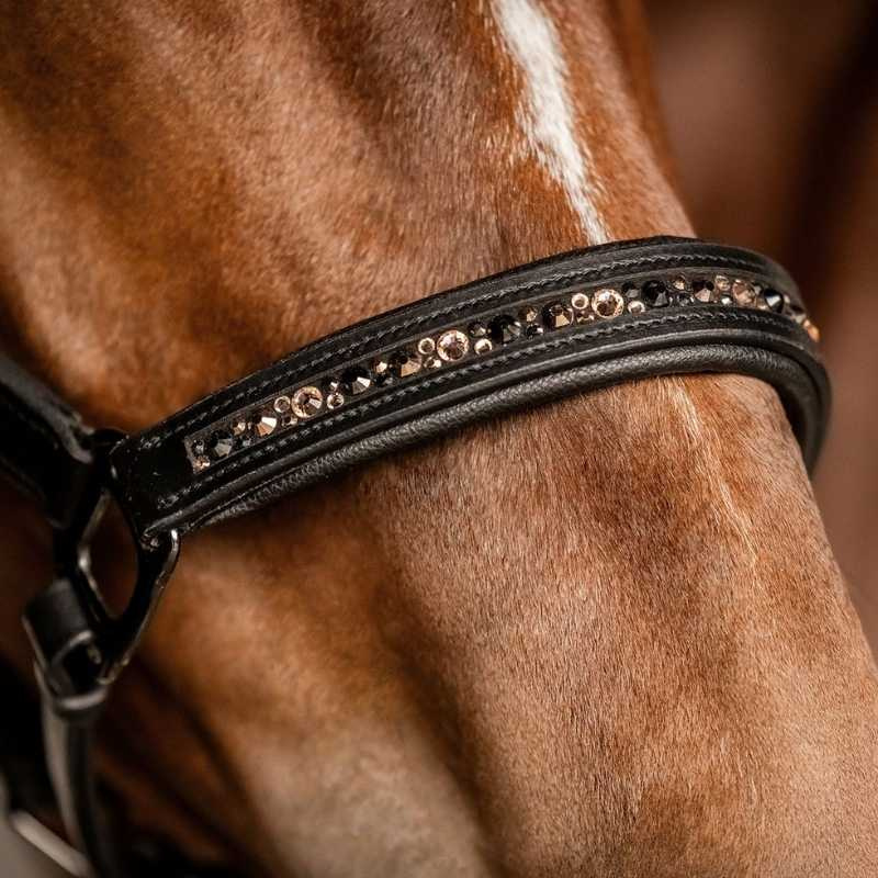 Lederhalfter Crystal X-Line Schwarz