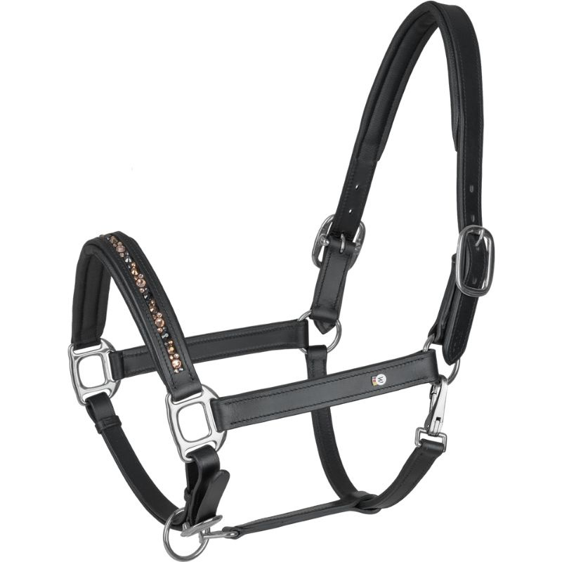 Lederhalfter Crystal X-Line Schwarz