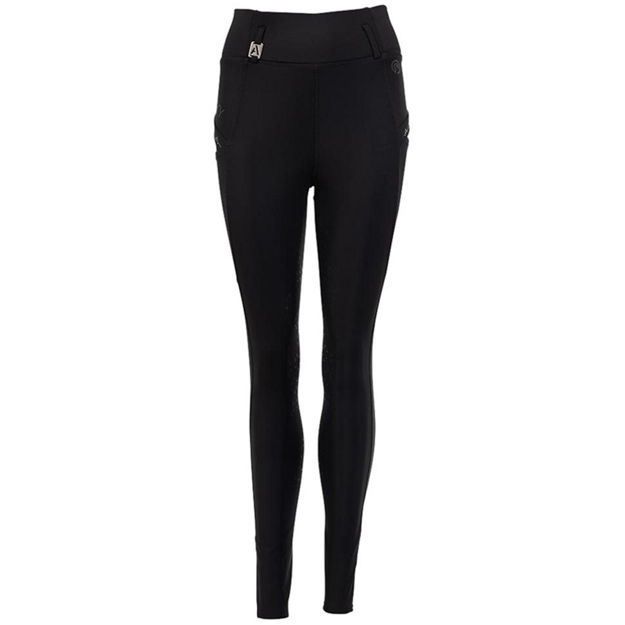 Reitleggings Tregging Exposure Silicone Full Seat Schwarz