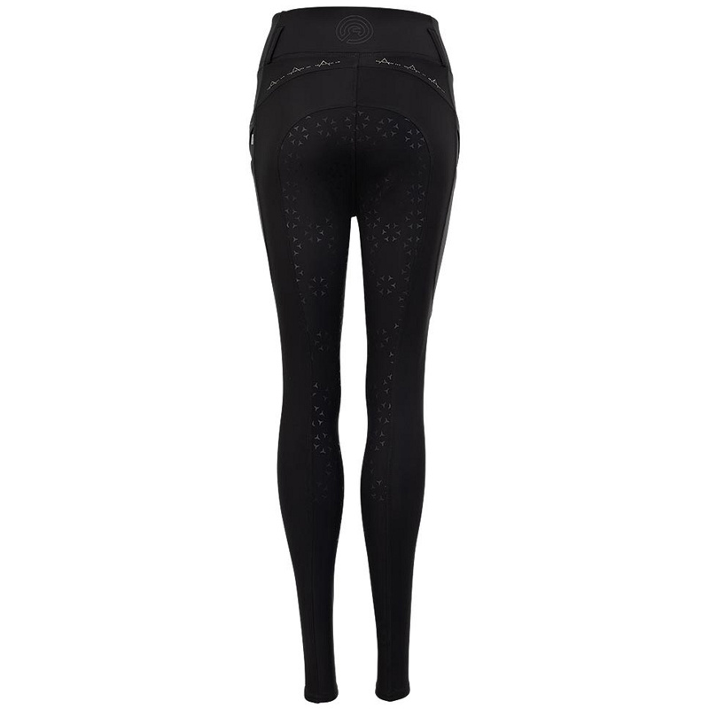 Reitleggings Tregging Exposure Silicone Full Seat Schwarz