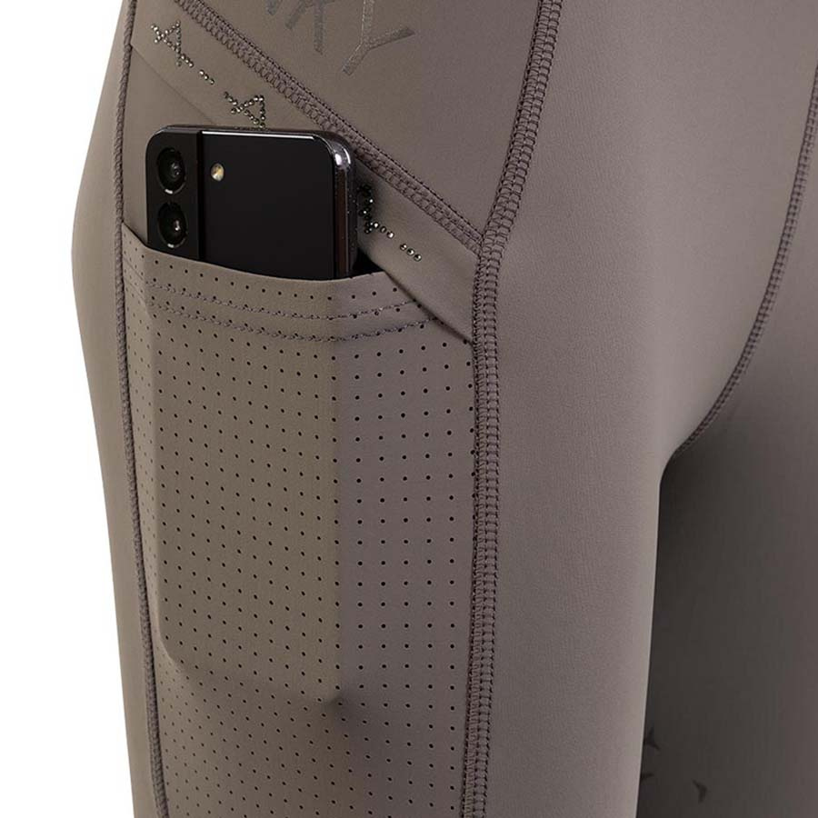 Reitleggings Tregging Exposure Silicone Full Seat Taupe