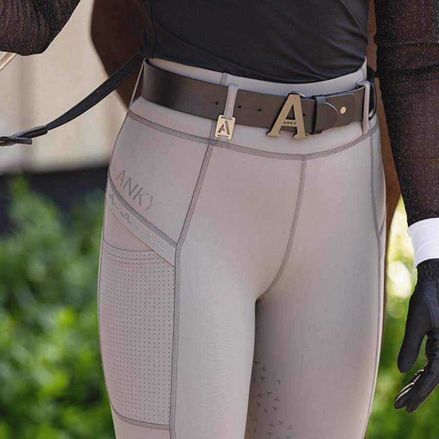 Reitleggings Tregging Exposure Silicone Full Seat Taupe