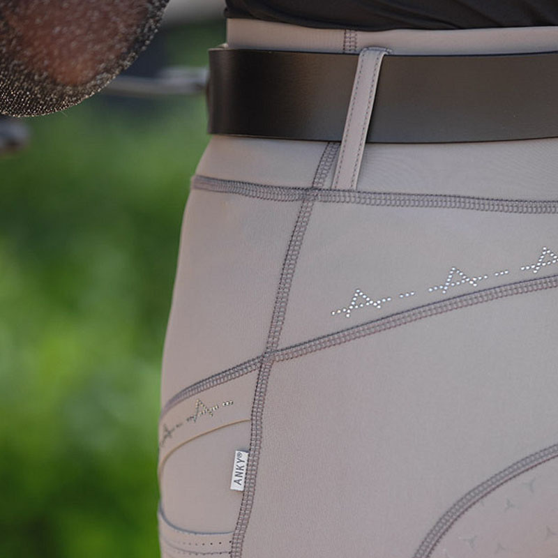 Reitleggings Tregging Exposure Silicone Full Seat Taupe