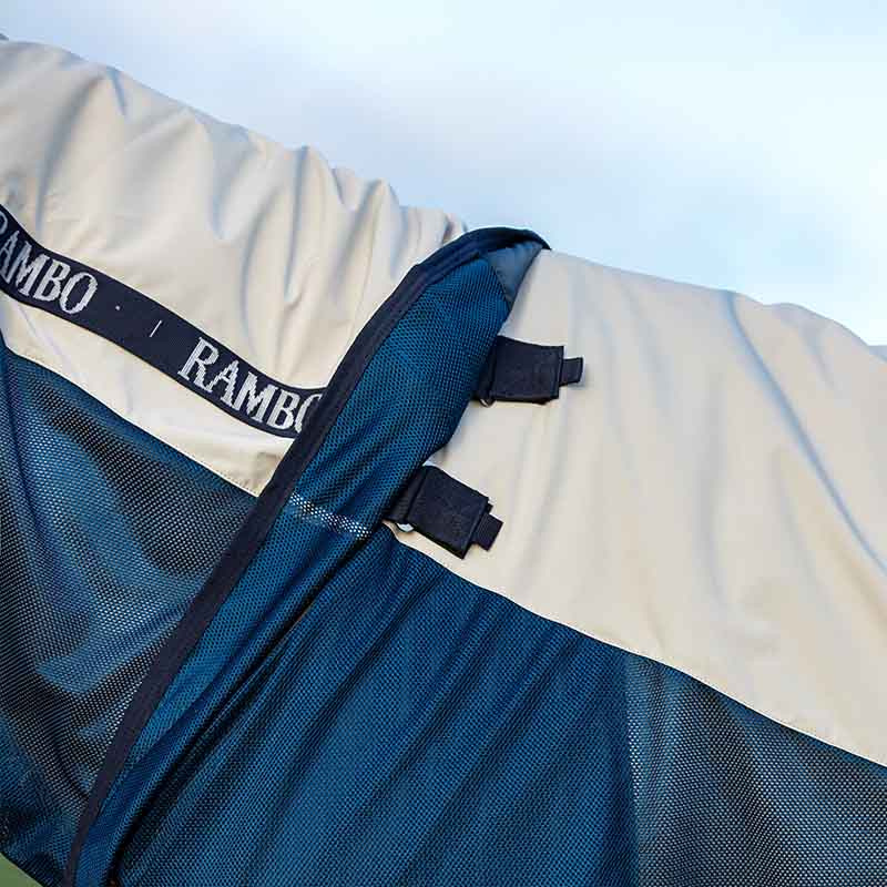 Regen-/Fliegen Decke Rambo Summer Series Marineblau/Grau
