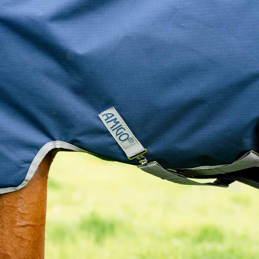Winterdecke mit Kapuzenhaube Amigo Ripstop 900 Plus 200g Marineblau/Grau