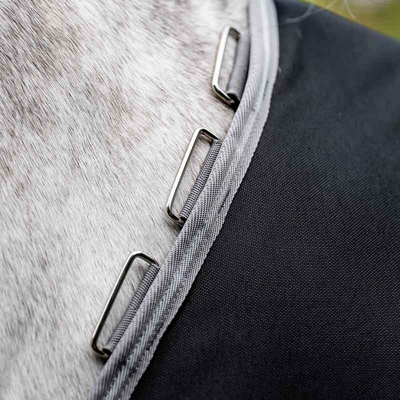 Weidedecke mit Kapuzenhaube Amigo Bravo 12 Plus 100g Schwarz/Grau