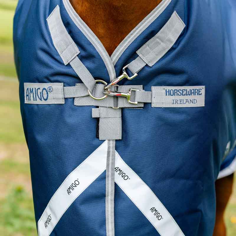 Weidedecke mit Kapuzenhaube Amigo Bravo 12 Plus 100g Marineblau/Grau