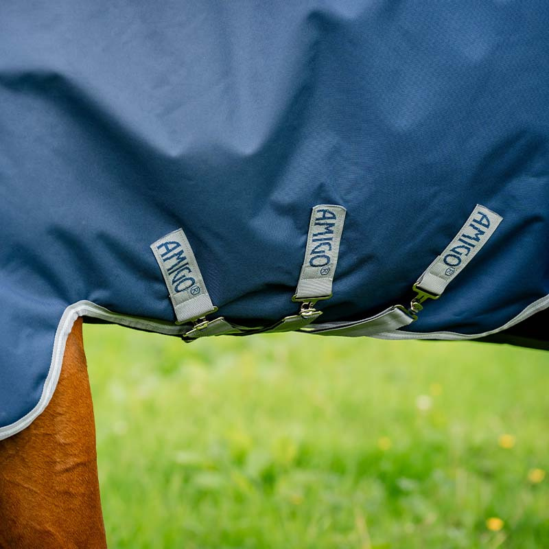 Weidedecke mit Kapuzenhaube Amigo Bravo 12 Plus 100g Marineblau/Grau