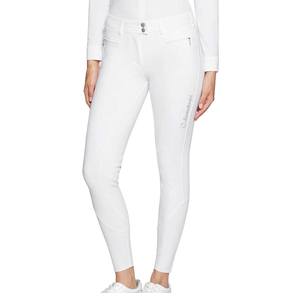Reithose Adele Premium Kniebesatz Weiß