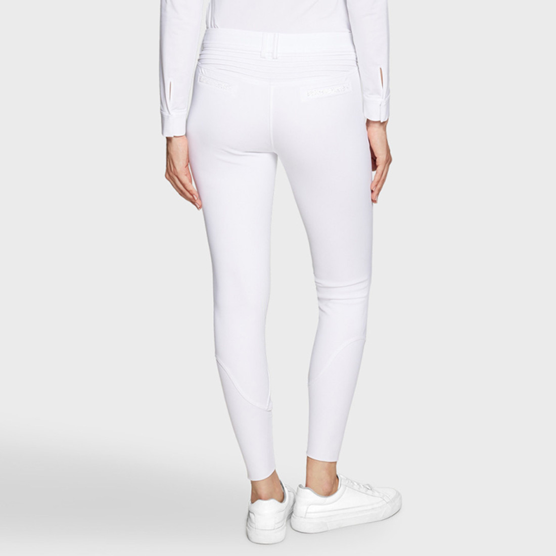 Reithose Adele Premium Kniebesatz Weiß