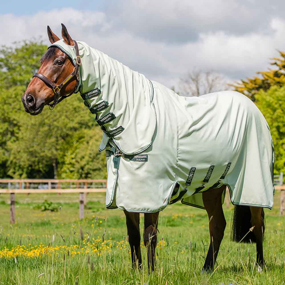 Rambo Hoody Fliegen- und Ekzemerdecke inkl. Fliegenhaube Hellgrün