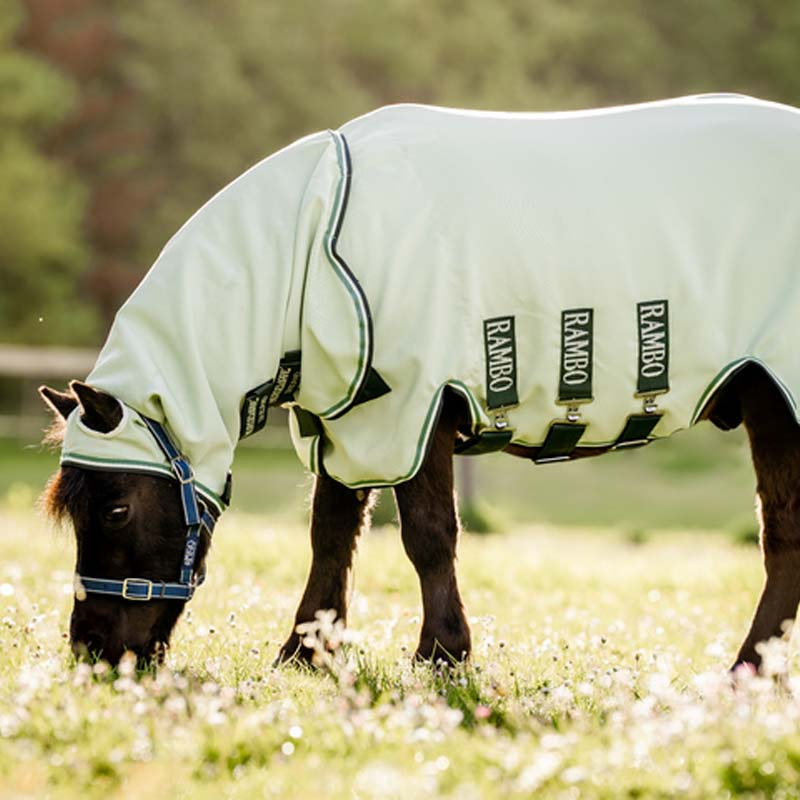 Rambo Hoody Fliegen- und Ekzemerdecke inkl. Fliegenhaube Hellgrün
