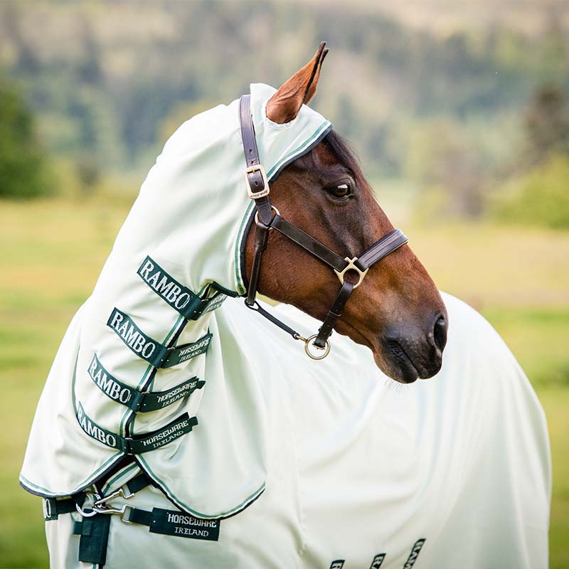 Rambo Hoody Fliegen- und Ekzemerdecke inkl. Fliegenhaube Hellgrün