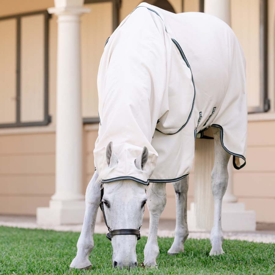 Fliegen- und Ekzemerdecke Rambo Hoody XL Beige/Grün/Silber