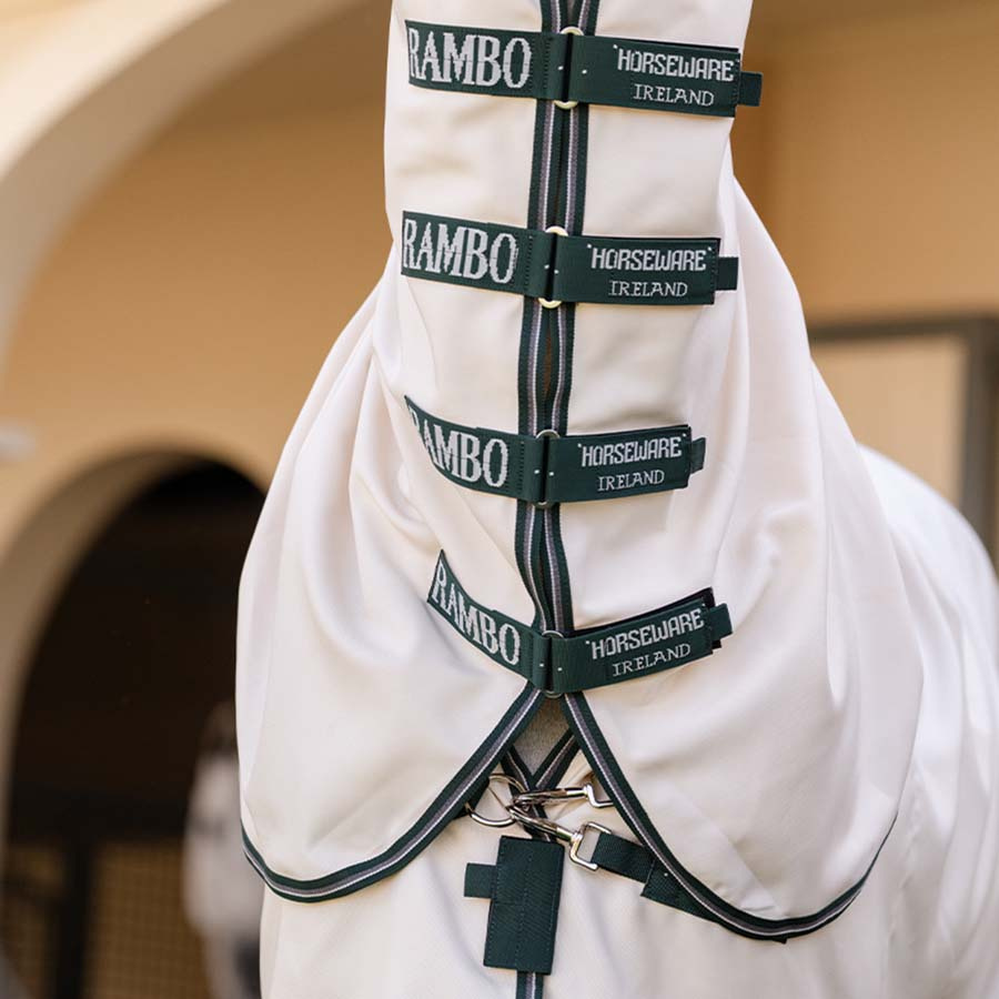 Fliegen- und Ekzemerdecke Rambo Hoody XL Beige/Grün/Silber