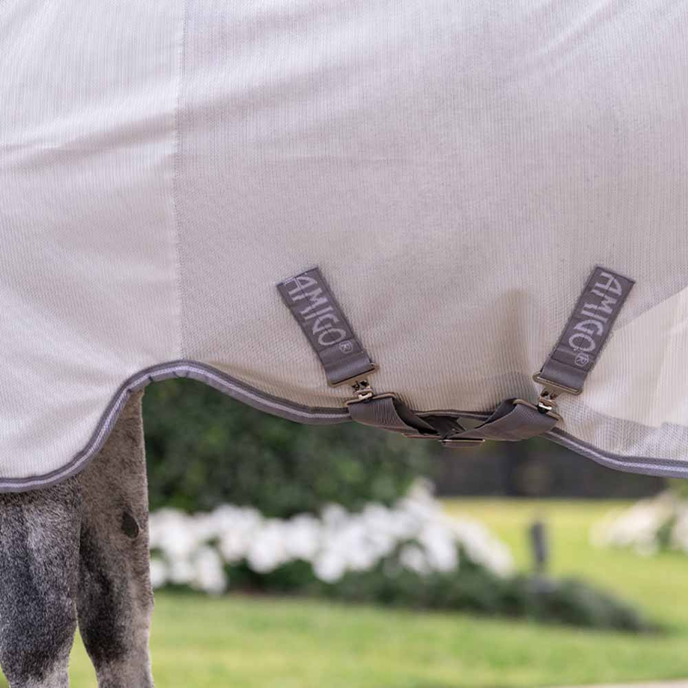 Fliegendecke Amigo Bug Rug Plus Pony Silber/Grau