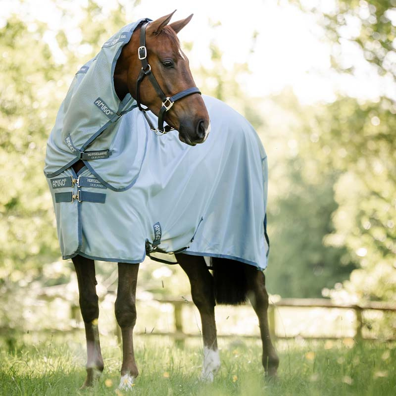 Fliegendecke Amigo Bug Rug Plus Hellblau/Blau/Silber