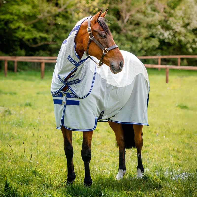 Fliegen- und Sommerdecke Amigo Airflow Plus Weiß/Grau/Blau