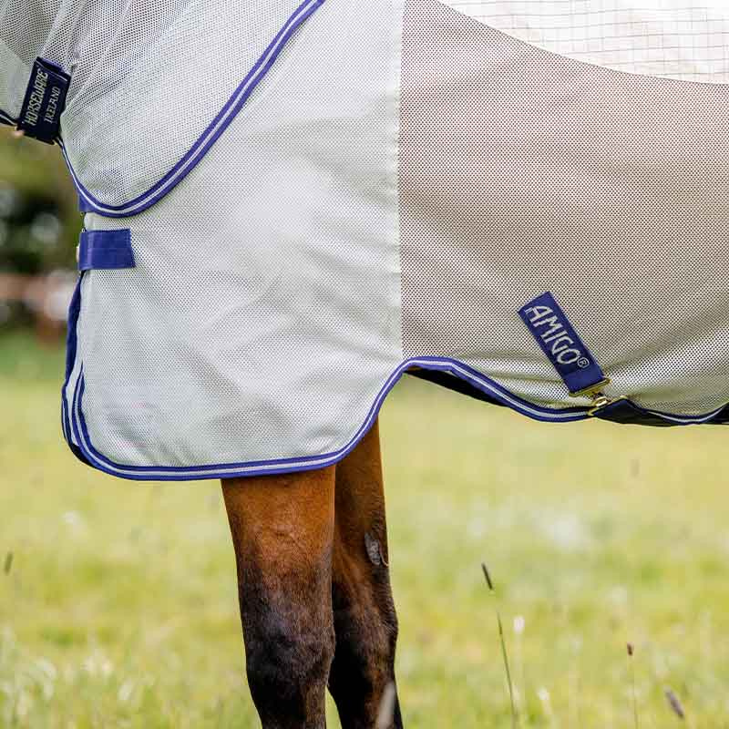 Fliegen- und Sommerdecke Amigo Airflow Plus Weiß/Grau/Blau