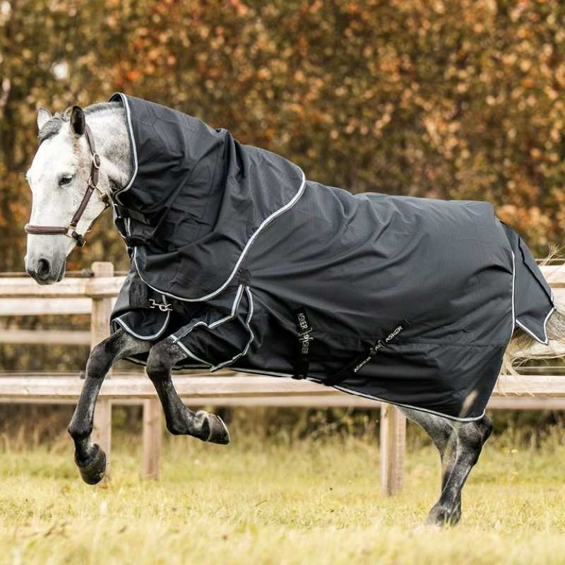 Regendecke mit Halsteil Turnout Plus 0g 1200D Schwarz