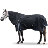 Regendecke mit Halsteil Turnout Plus 50g 1200D Schwarz Regendecke mit Halsteil Turnout Plus 50g 1200D Schwarz