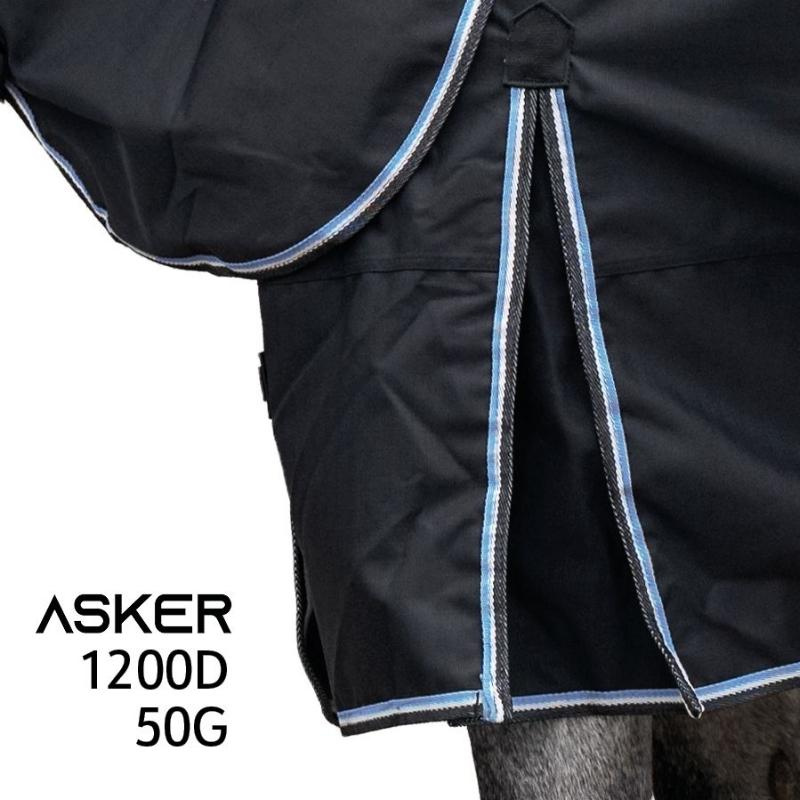 Regendecke mit Halsteil Turnout Plus 50g 1200D Schwarz